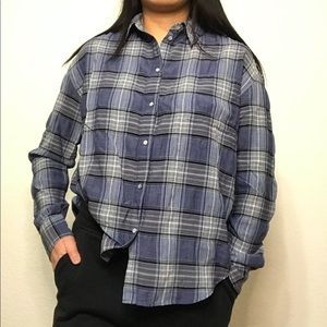 Elizabeth and James - Classic Blue Plaid Button-Up